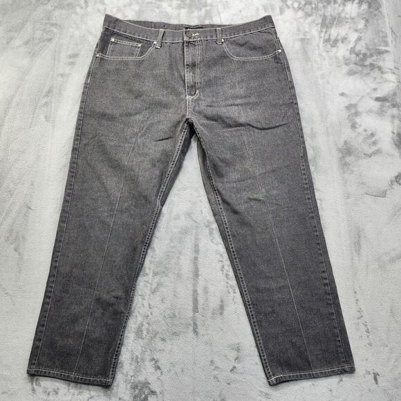 Mecca Denim Jeans Mens 44 X 29 Grey Tapered Baggy Skater Hip Hop Casual Y2K - Picture 1 of 13